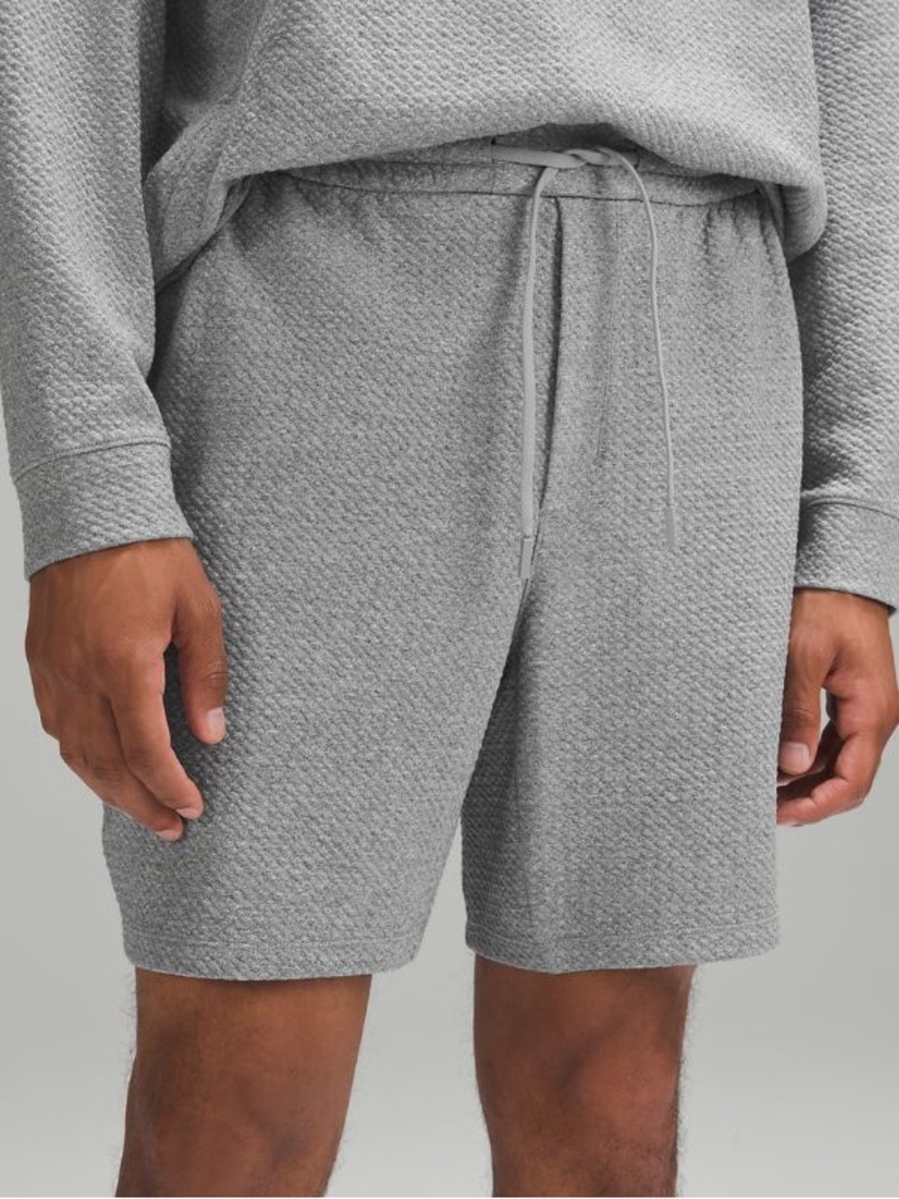 Lululemon Men’s Small Textured Double-Knit Cotton/Ease the Day 7” Shorts
